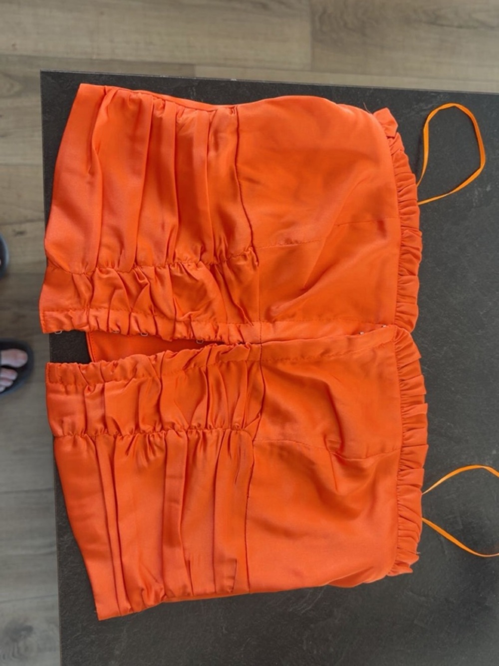 NWOT: Sky & Moon Orange Silk Corset Top: Size medium